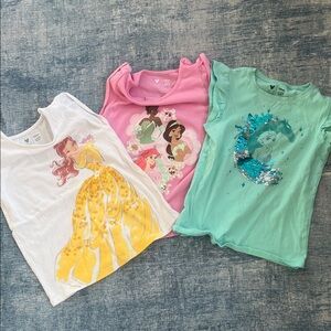Disney Princess T-Shirt Trio in White, Pink, and Teal